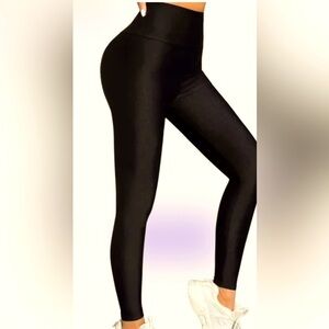K-Deer black high waisted shiny Leggings